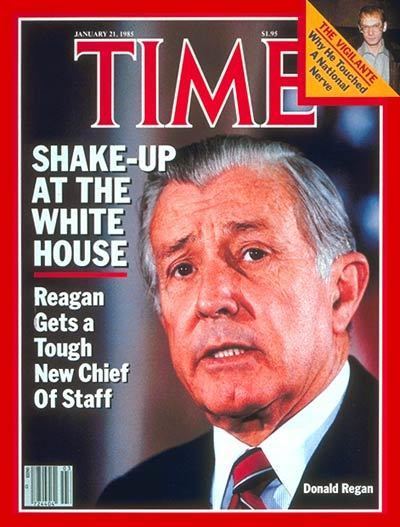 Donald Regan TIME Magazine Cover Donald Regan Jan 21 1985 Chiefs