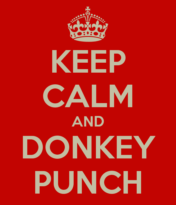 Donkey punch KEEP CALM AND DONKEY PUNCH Poster EDDY Keep CalmoMatic