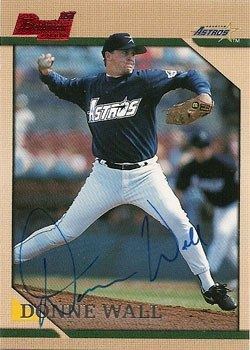 Donne Wall Signed 1996 Bowman Donne Wall baseball card Pauls Random Baseball