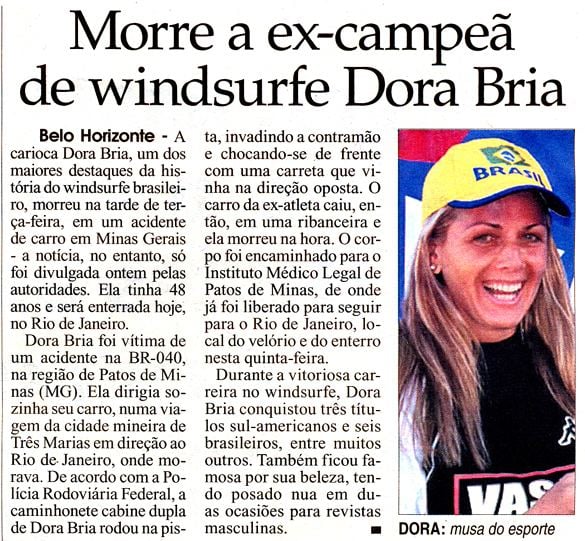 Dora Bria Morre a excampe de windsurf Dora Bria
