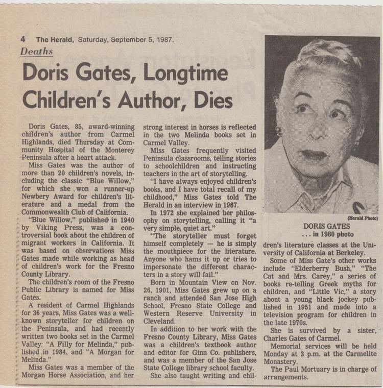 Doris Gates Doris Gates 1901 1987 Find A Grave Memorial