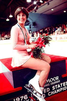Dorothy Hamill Dorothy Hamill triumphant at the 1976 US National Figure Skating