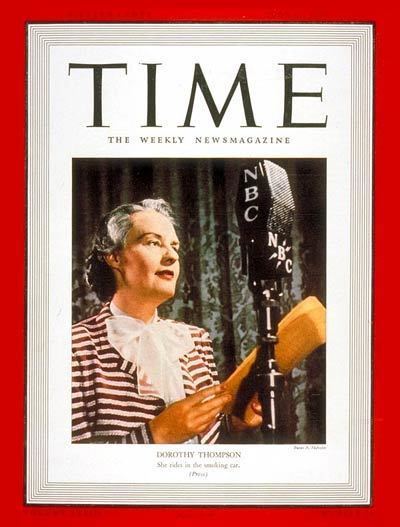 Dorothy Thompson TIME Magazine Cover Dorothy Thompson June 12 1939 Journalism