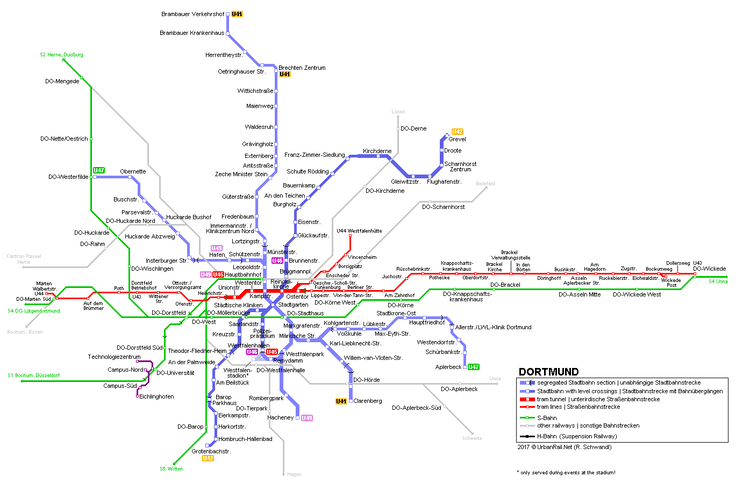 Dortmund Stadtbahn UrbanRailNet gt Europe gt Germany gt DORTMUND Stadtbahn