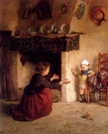 Edouard Frere Frere Pierre Edouard Babys First Steps painting aFrere