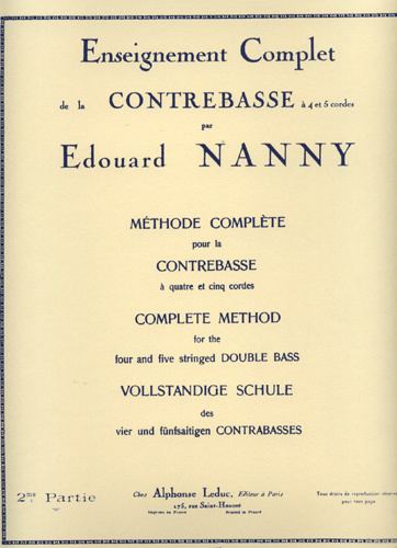 Édouard Nanny Edouard Nanny Mthode Vol2 Double Bass Solo Sheet Music