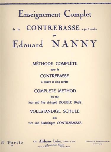 Édouard Nanny Edouard Nanny Complete Method for Double Bass Part 1lemurmusiccom
