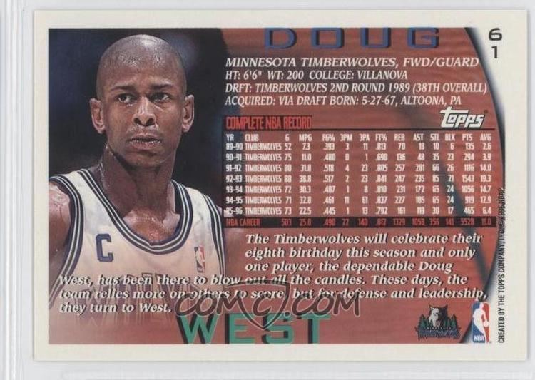 Doug West 199697 Topps Foil NBA 50 61 Doug West COMC Card