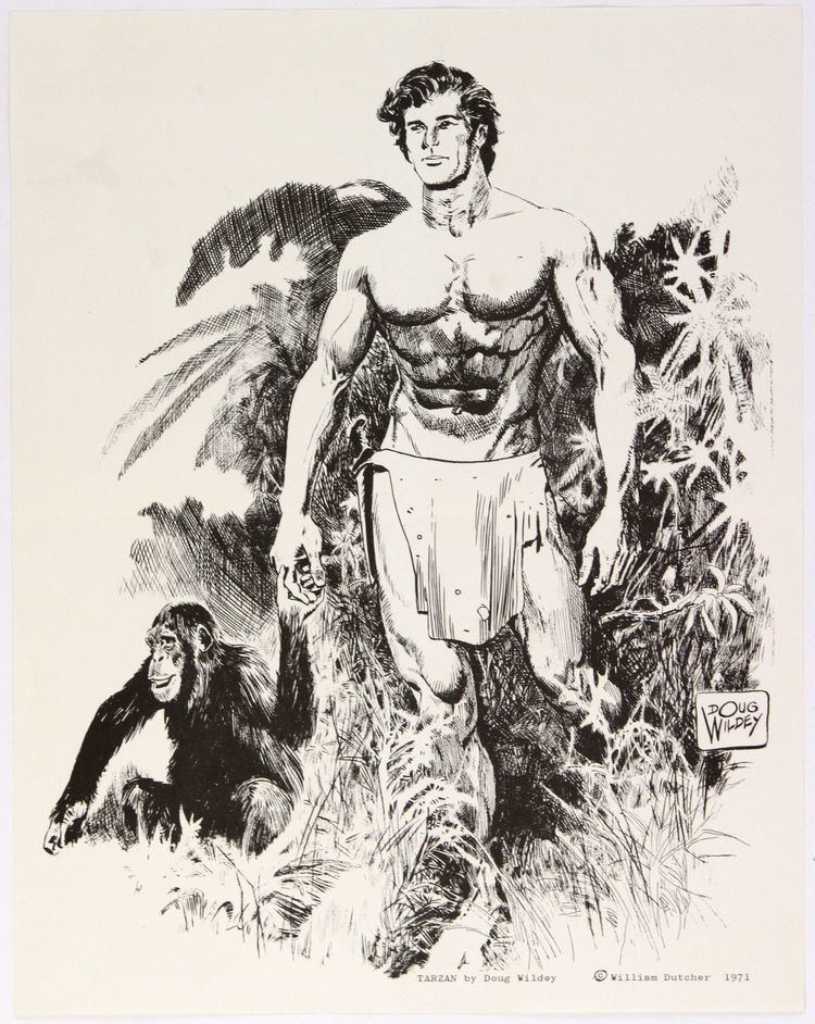 Doug Wildey Lot Detail 1971 Tarzan 11quot x 14quot Illustration by Doug Wildey