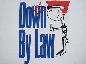 Down by Law (band) NEVER WORN 90s vtg DOWN BY LAW punk BAND T SHIRT DBL all scratched