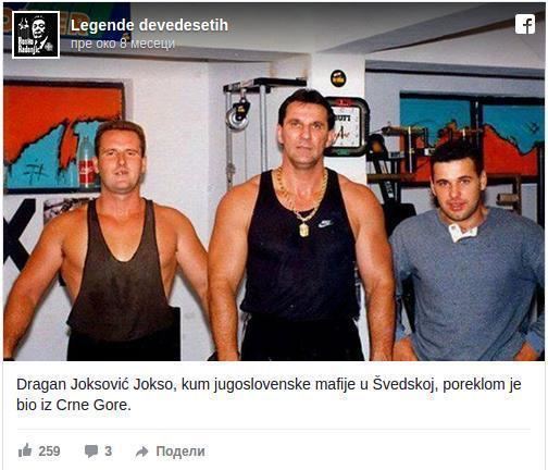 Dragan "Jokso" Joksović, at the center, wearing a black sando and gold necklace, and two men beside him