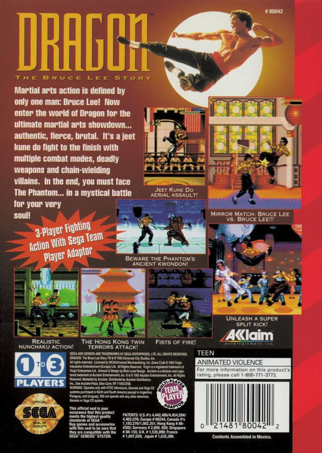 Dragon: The Bruce Lee Story (video game) Dragon The Bruce Lee Story Box Shot for Genesis GameFAQs