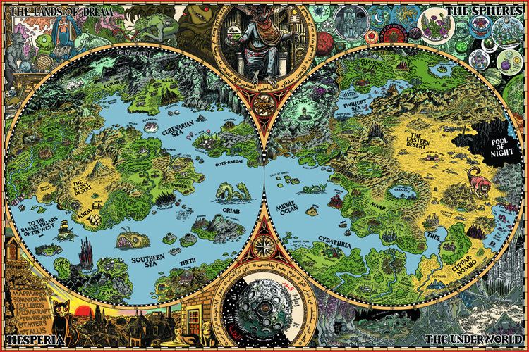 Dream Cycle Color Map of HP Lovecraft39s Dreamlands Mockmancom
