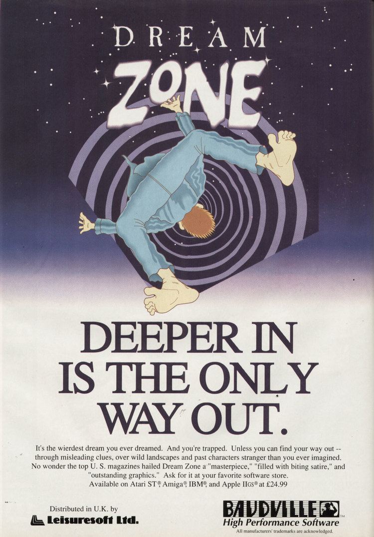 Dream Zone Atari ST Dream Zone scans dump download screenshots ads