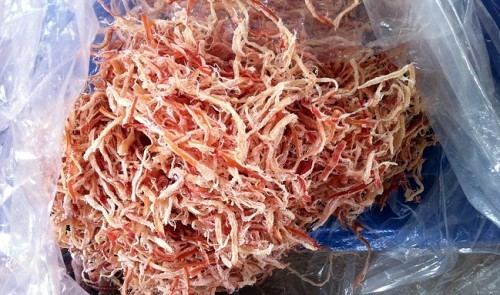 Dried shredded squid Dried shredded squid as elastic as plastic seized