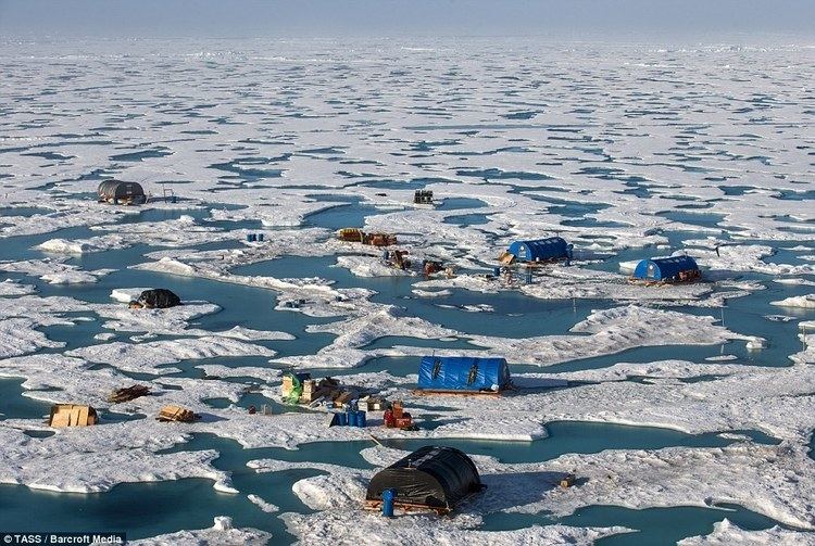 Drifting ice station Russian researchers are plucked from a drifting ice research station