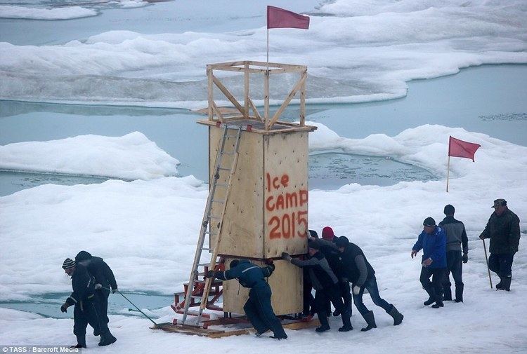 Drifting ice station Russian researchers are plucked from a drifting ice research station