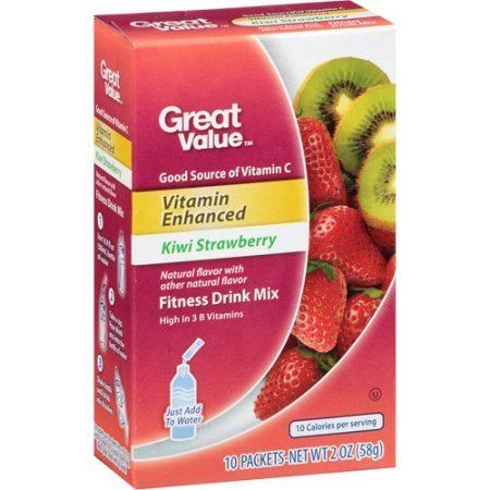 Drink mix Great Value Vitamin Enhanced Kiwi Strawberry Fitness Drink Mix