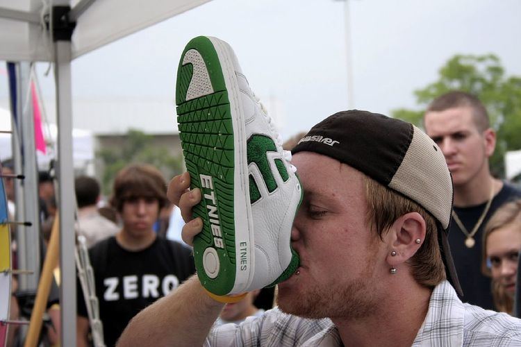 Drinking from shoes