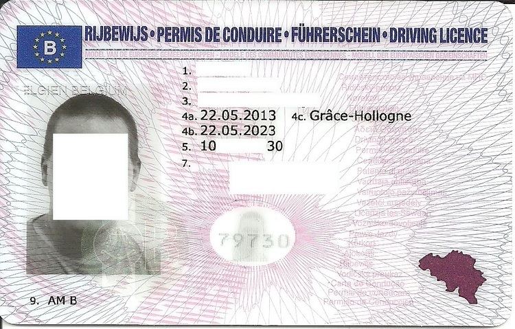 Driving licence in Belgium