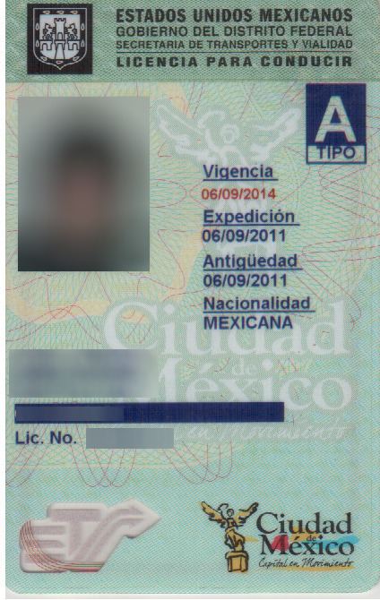 Driving licence in Mexico