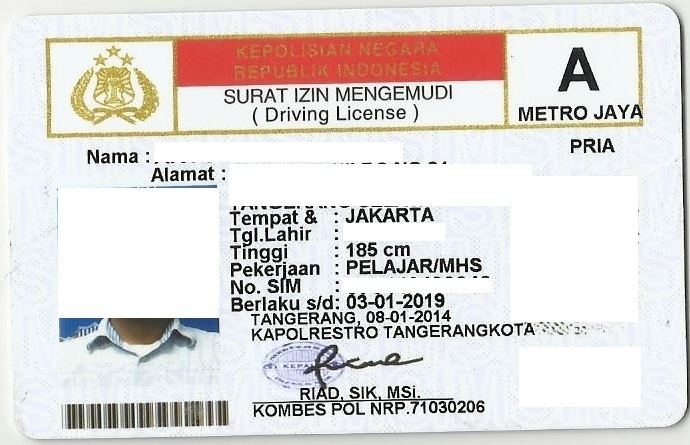 Driving license in Indonesia