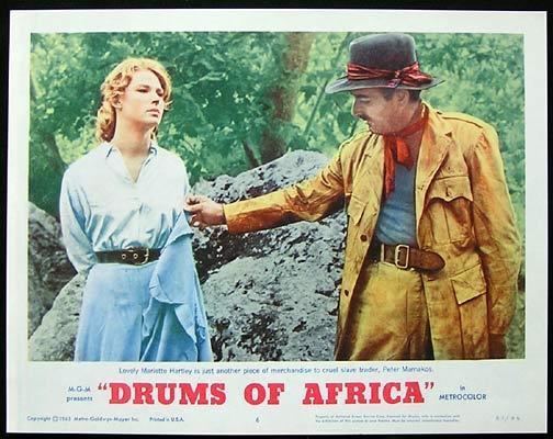 Drums of Africa DRUMS OF AFRICA 1963 Lobby card 6 Frankie Avalon Lloyd Bochner