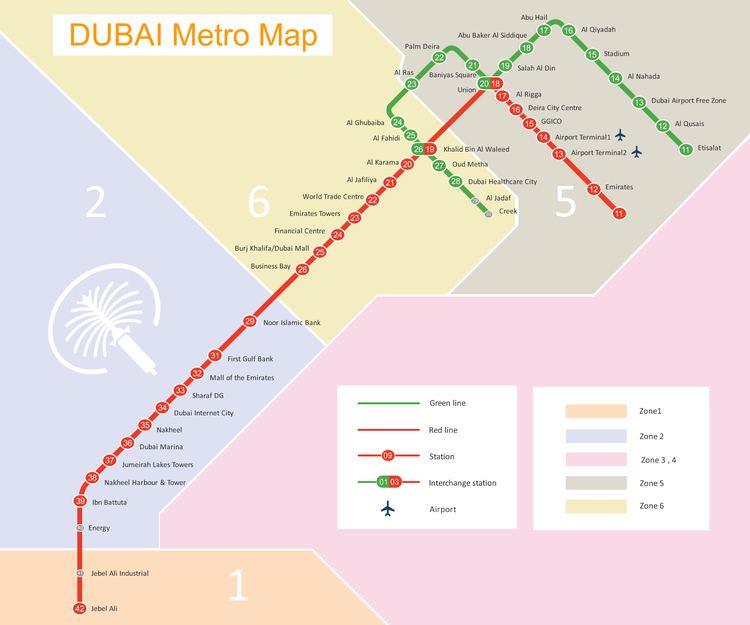 Dubai Metro Dubai Metro Route Map Dubai Subway MapDubai Rail Map Routes