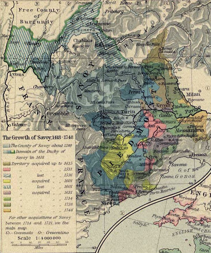 Duchy of Savoy Map of Savoy 14181748