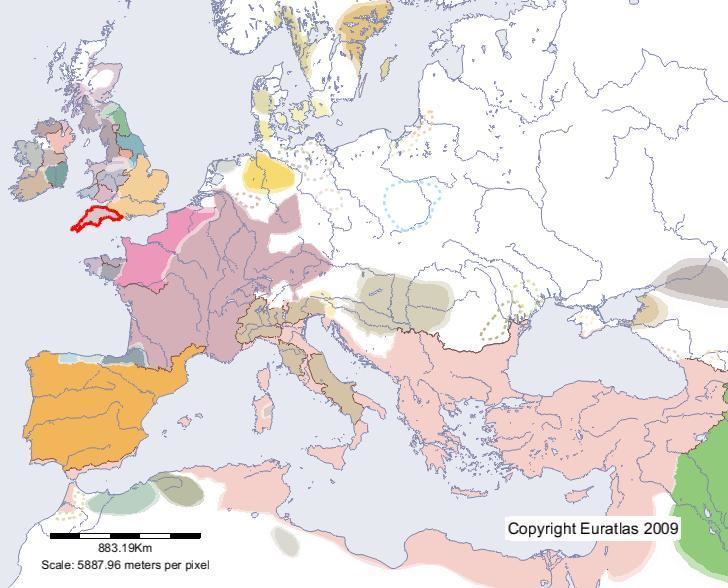 Dumnonia Euratlas Periodis Web Map of Dumnonia in Year 600