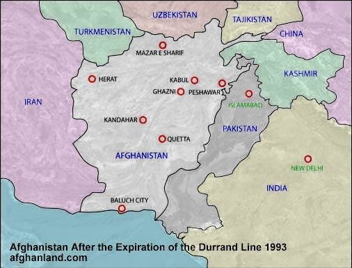 Durand Line Afghanlandcom Afghanistan Imaginary Durand Line