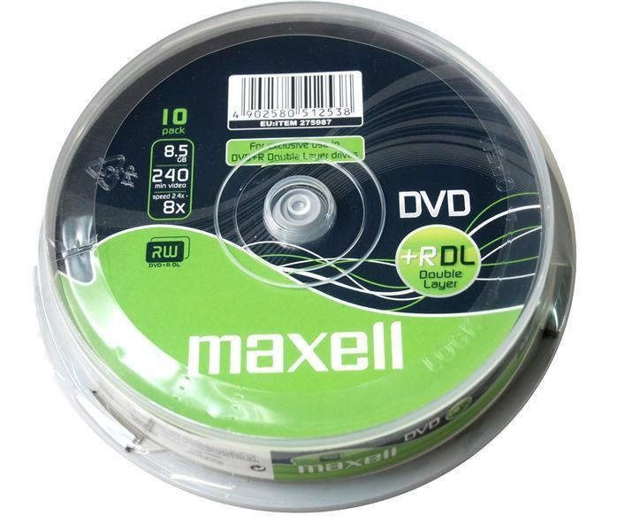DVD+R DL Maxell DVD Dual layer DVD Dual Layer DVDR 85GB DL 8X 10