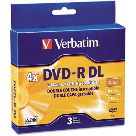 DVD+R DL Dual Layer DVDR DL 85GB 2x4x Branded 3pk Jewel Case Walmartcom