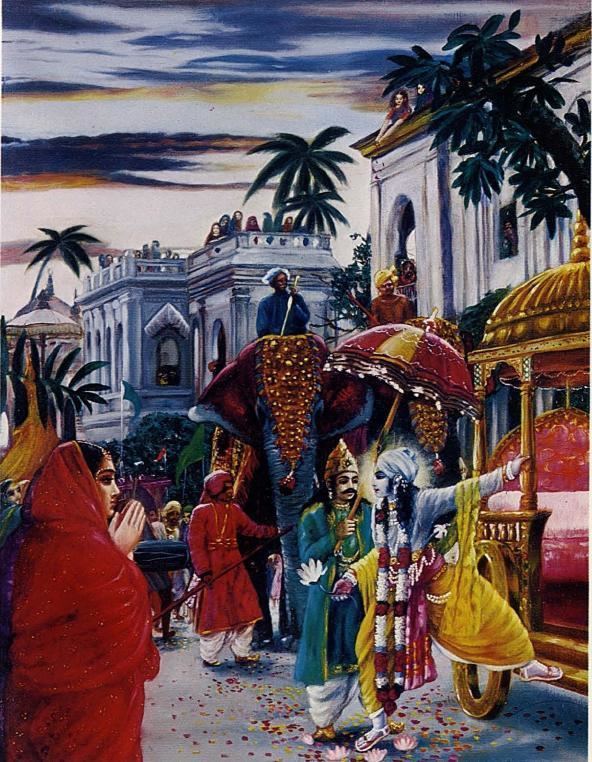 Dvārakā Departure of Lord Ka for Dvrak rmadBhgavatam