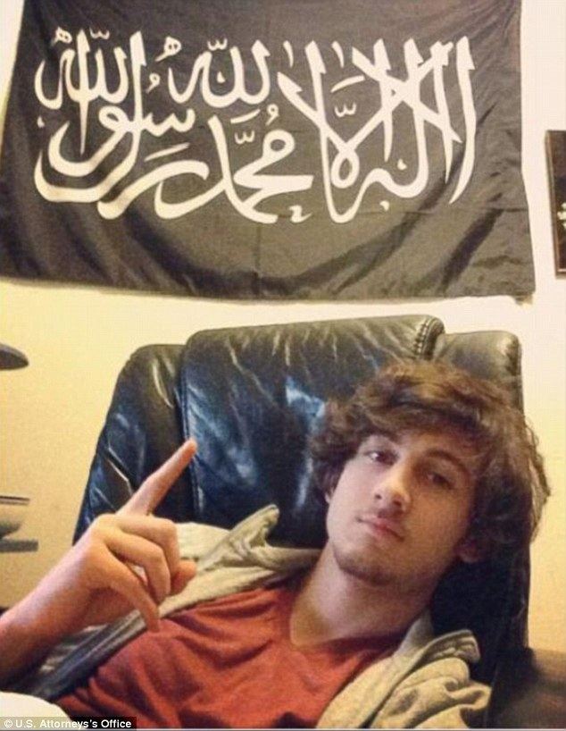 Dzhokhar Tsarnaev Boston Marathon bomber Dzhokhar Tsarnaev poses with ISISstyle