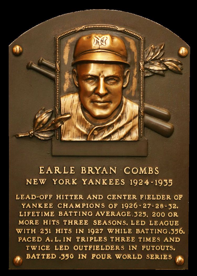 Earle Combs Combs Earle Baseball Hall of Fame
