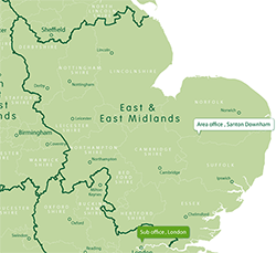 East Midlands East and East Midlands Area England