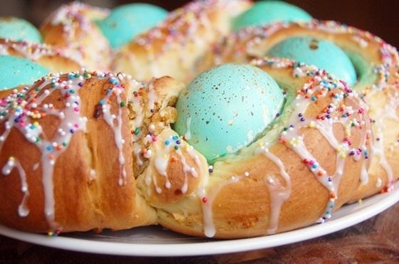 Easter bread Italian Easter Bread with Dyed Eggs