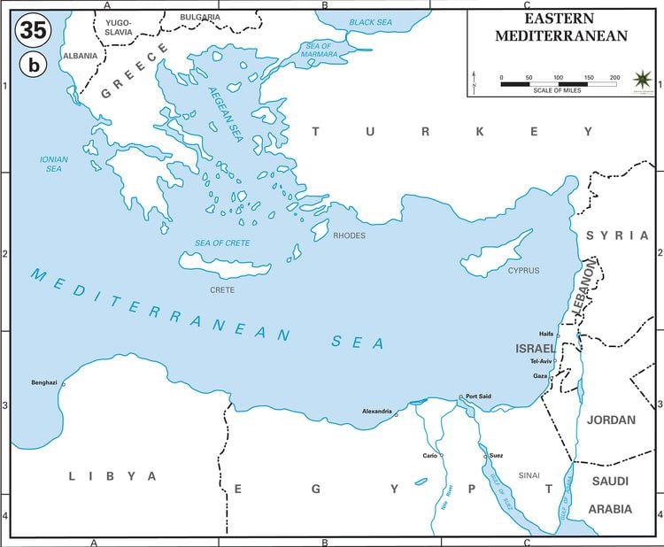 Eastern Mediterranean Map of Eastern Mediterranean Countries