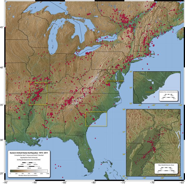 Eastern United States Earthquakes are a common occurrence in the eastern United States