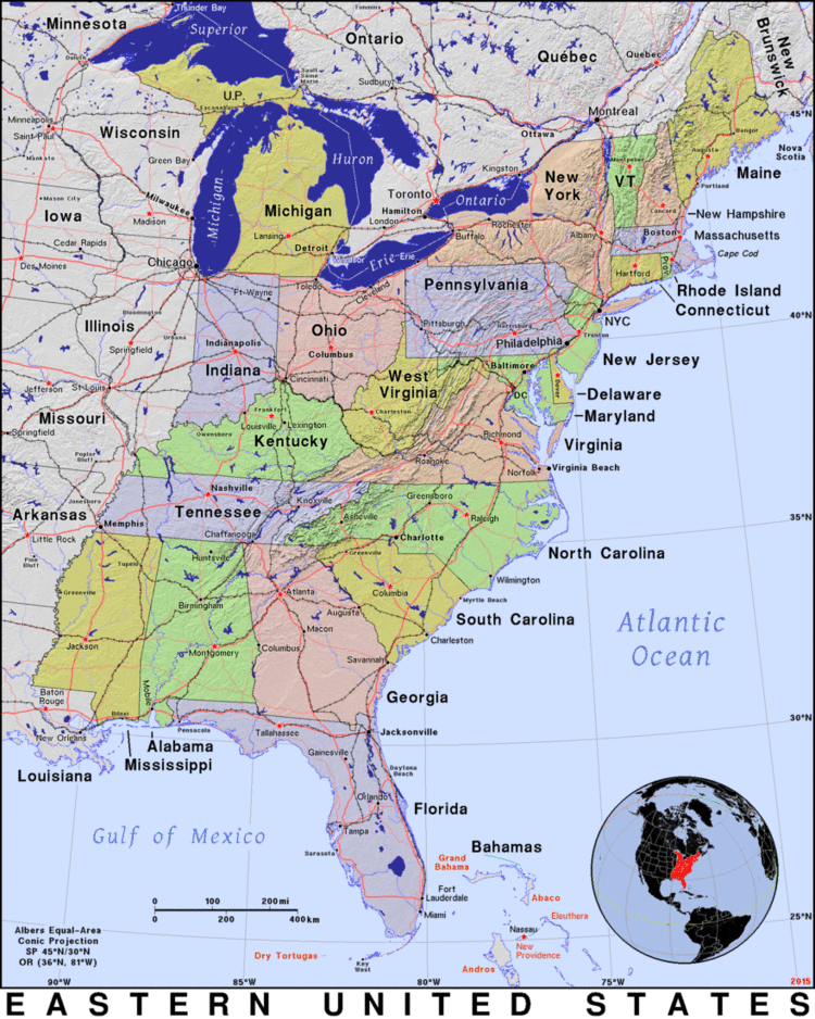 Eastern United States Eastern United States Public domain maps by PAT the free open