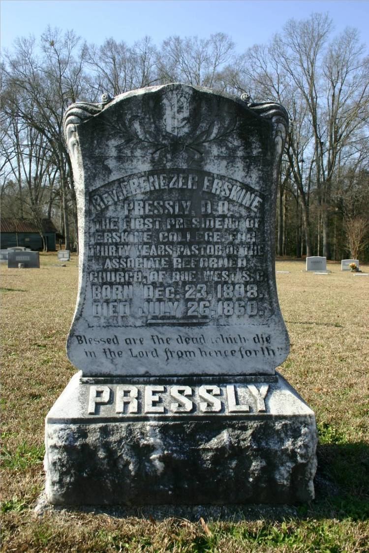 Ebenezer Erskine Pressly Rev Ebenezer Erskine Pressly 1808 1860 Find A Grave Memorial
