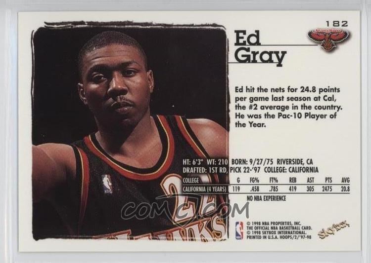 Ed Gray 199798 NBA Hoops Base 182 Ed Gray COMC Card Marketplace