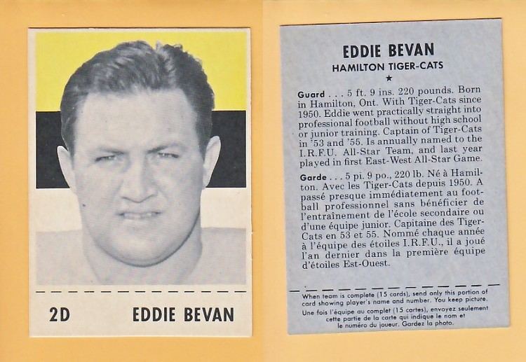 Eddie Bevan CS98354229 1956 CFL SHREDDED WHEAT FOOTBALL CARD EDDIE BEVAN