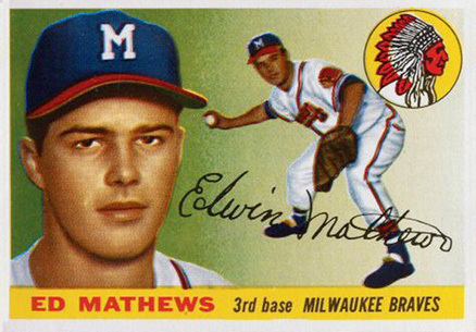 Eddie Mathews 1955 Topps Eddie Mathews 155 Baseball Card Value Price Guide