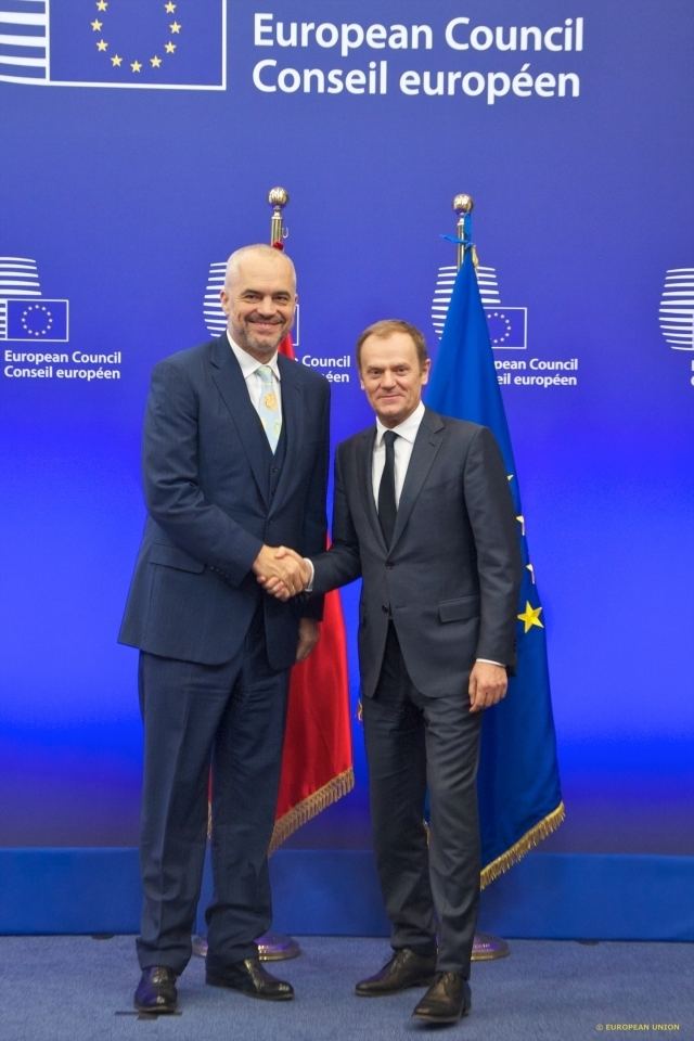 Edi Rama President TUSK meets Edi RAMA Prime Minister of Albania EU