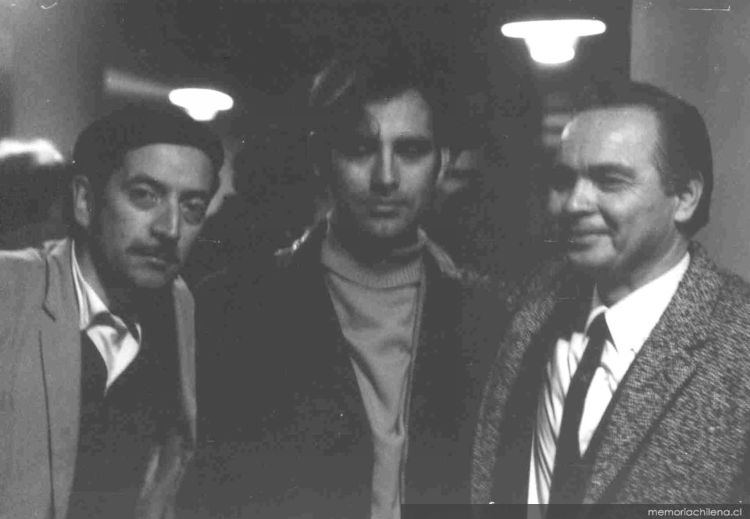 Edilberto Domarchi Jorge Teillier junto a Floridor Prez y Edilberto Domarchi Memoria