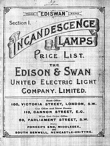 Edison and Swan Electric Light Company httpsuploadwikimediaorgwikipediacommonsthu