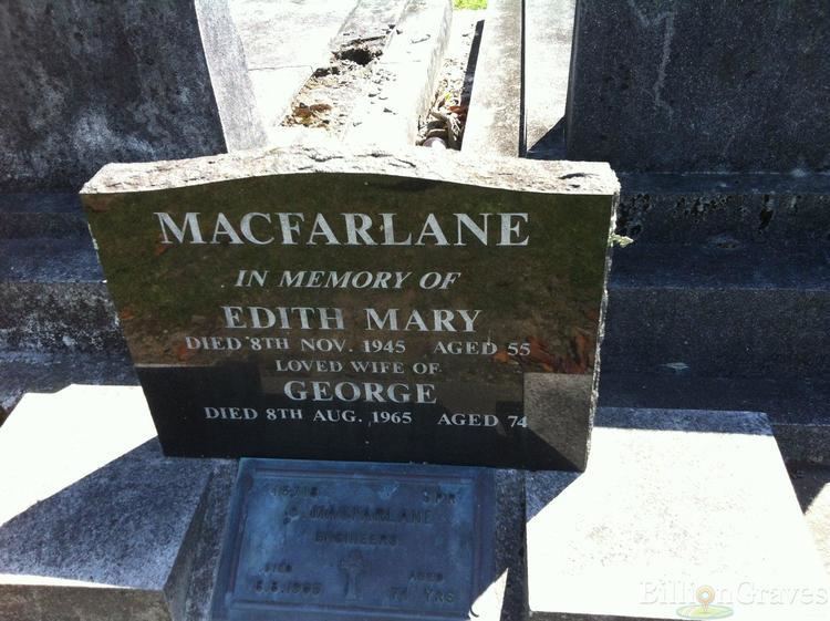 Edith Mary Macfarlane Grave Site of Edith Mary MacFarlane 1945 BillionGraves