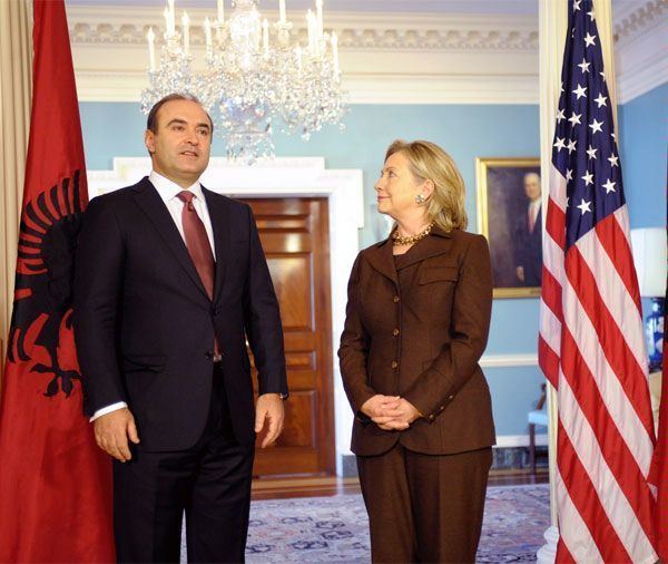 Edmond Haxhinasto Photo Secretary Clinton With Albanian Foreign Minister